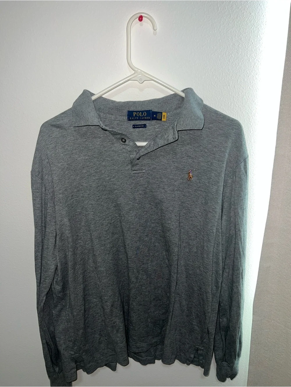 Ralph Lauren Long Sleeve Polo Shirt - Heather Gray
